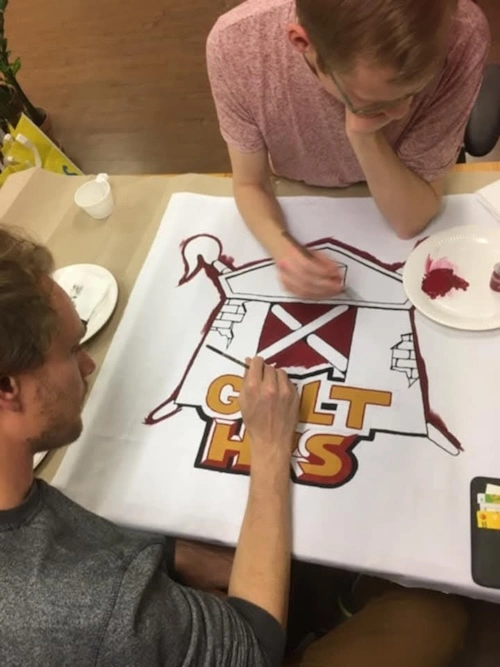 Gult Hus Warhammer flag painting